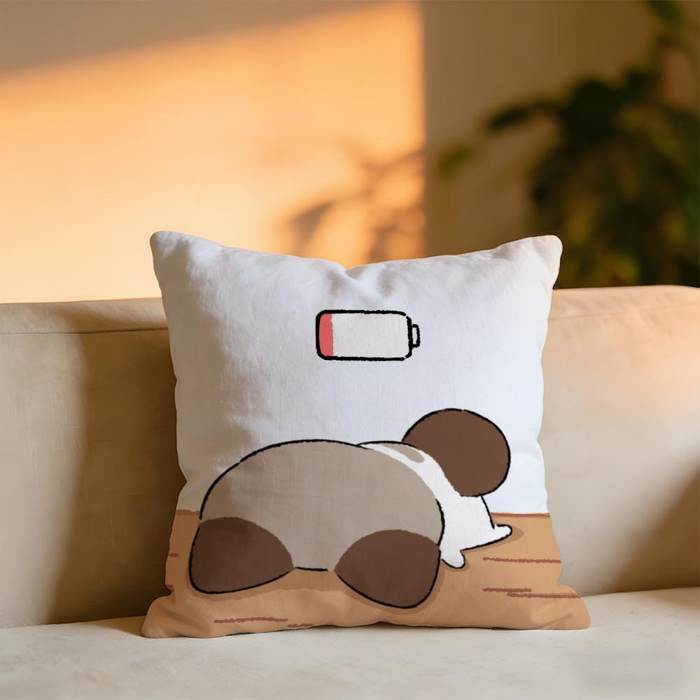 Cute Cat And Dog Cushion Cover Cozy Velvet Throw PillowSoft Warm Cushion For Sofa  Bed