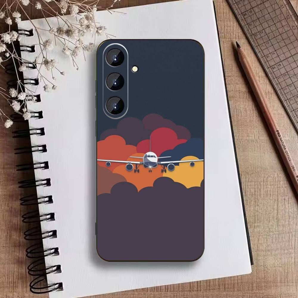 Матовый Жесткий Чехол для Телефона с Рисунком Маршрута Самолета для Samsung Galaxy A73, A21s, A22, A31, A52, A53, A71, A41 Мягкий Черный Корпус