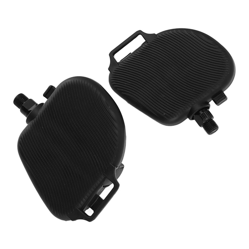 1Pair Exercise Bike Pedals Anti Slip Strip Pattern Portable Exercise Bike Parts with Adjustable