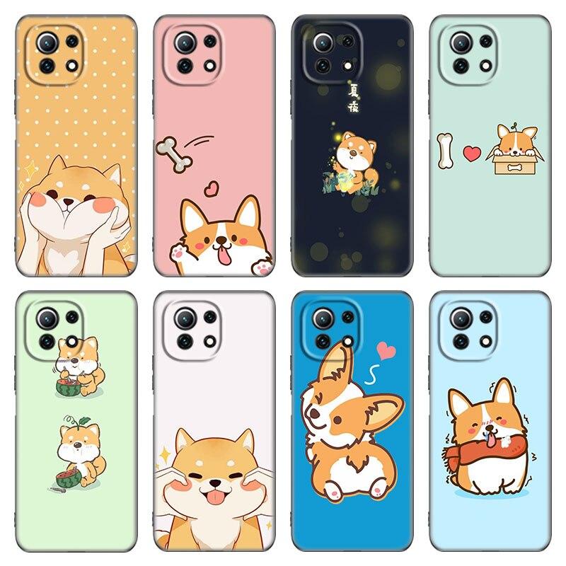 Милый чехол для телефона с собакой корги для Xiaomi Mi POCO X3 NFC GT M4 M3 12 11T 10T Pro A3 11 Lite NE 5G 12X 11i F3, мягкий черный чехол из ТПУ