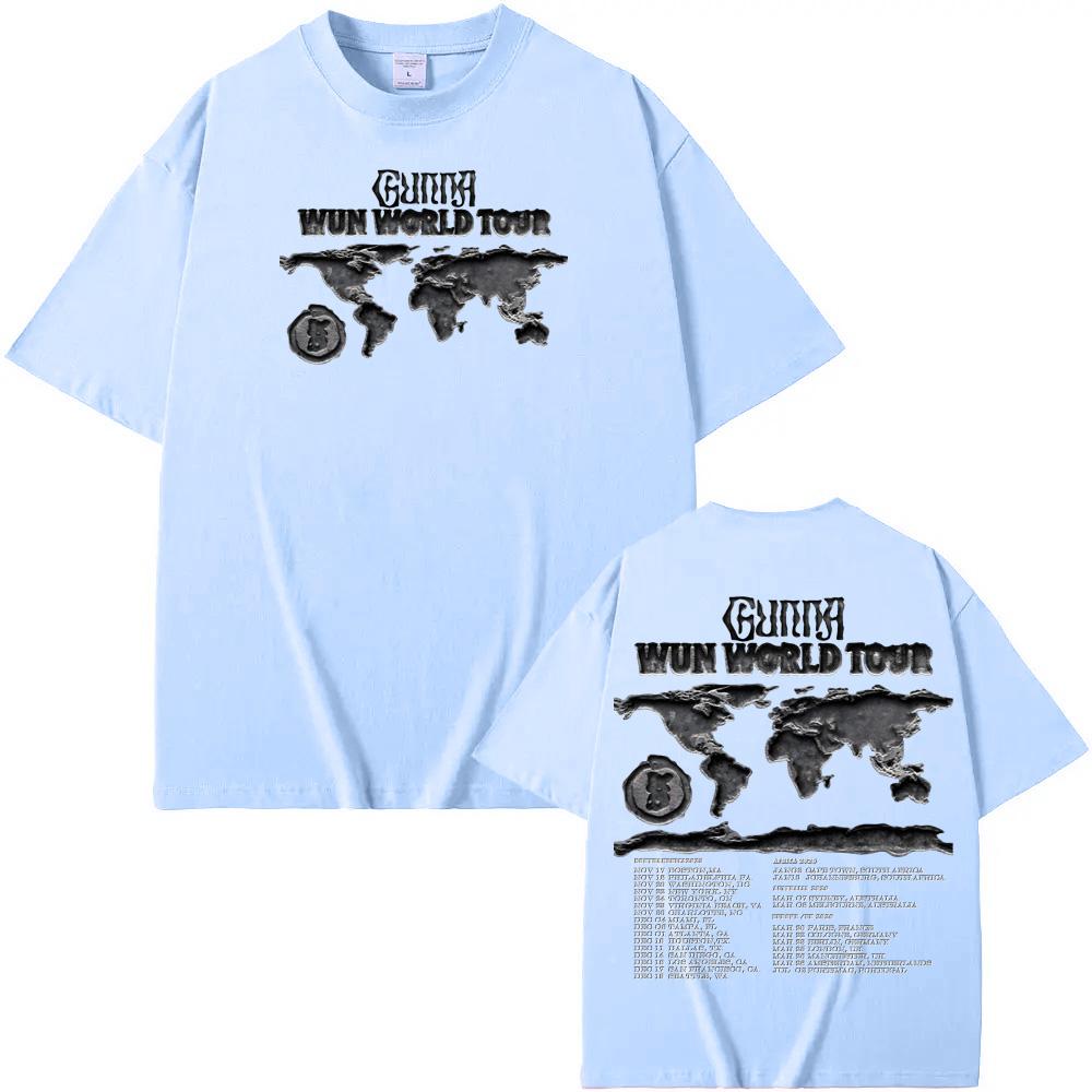 WUNNA World Tour T-SHIRT Rapper Gunna High Quality Tee-shirt Short Sleeve 100%cotton Gothic Tshirt Round Neck Summer Ropa Hombre