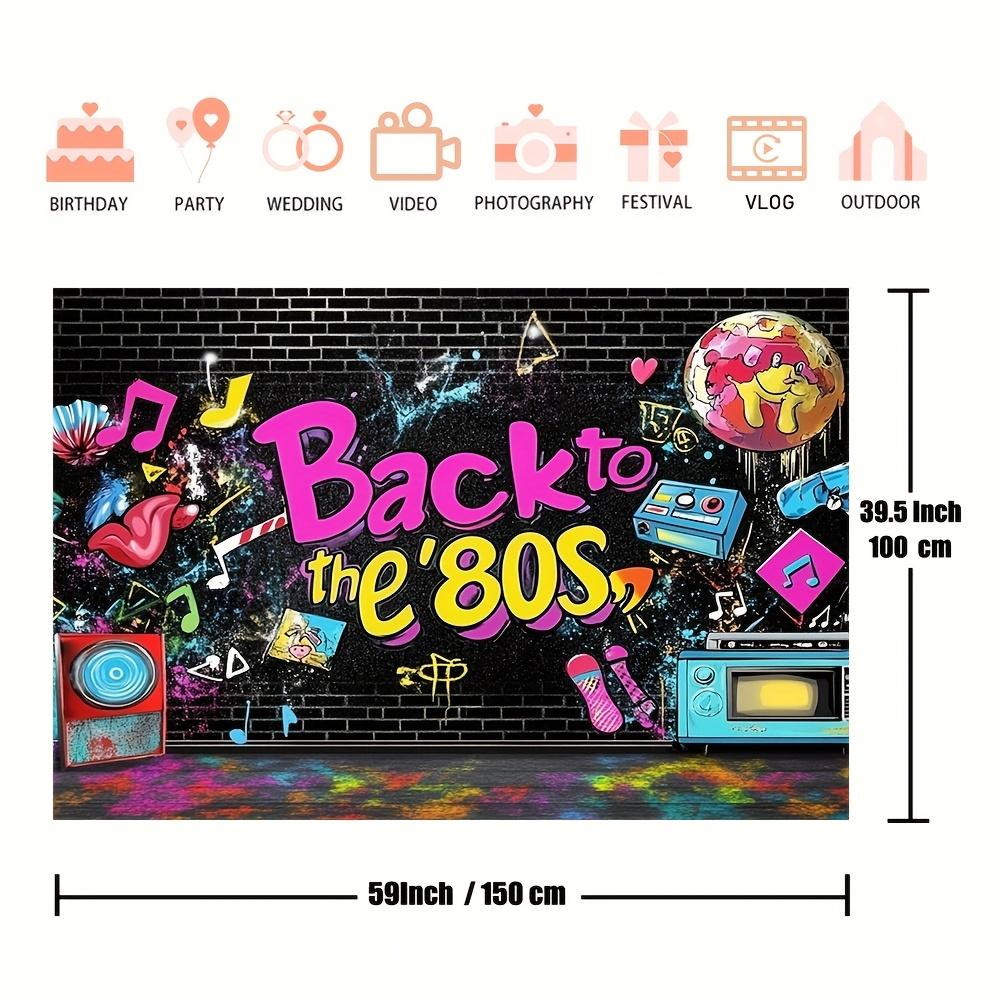 One item a retro 1980s hip-hop graffiti-themed party photography backdrop wall tiles music radio fashionable decoration props