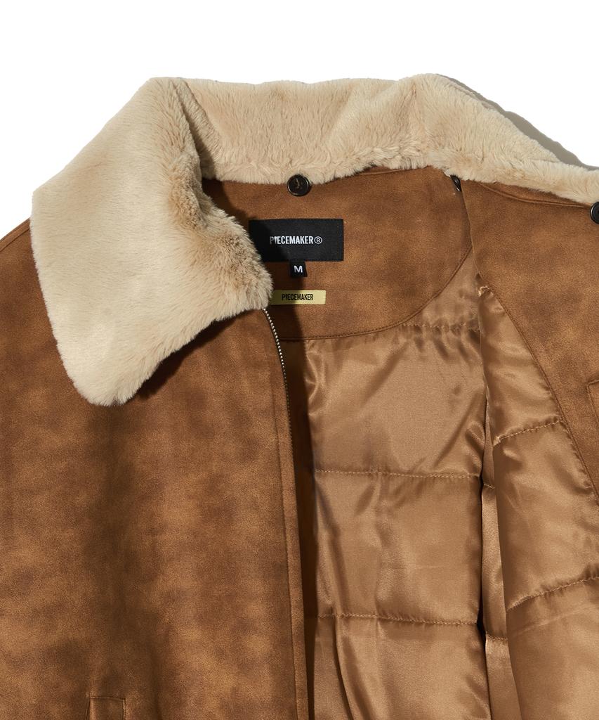 Peace Maker [2Type] Suede Mustang Padded Blouson (Light Brown)