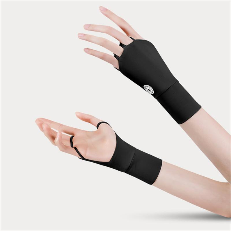 1 пара перчаток с полупальцами, дышащие удлиненные полые спортивные перчатки для гольфа на открытом воздухе, велоспорта и рыбалки