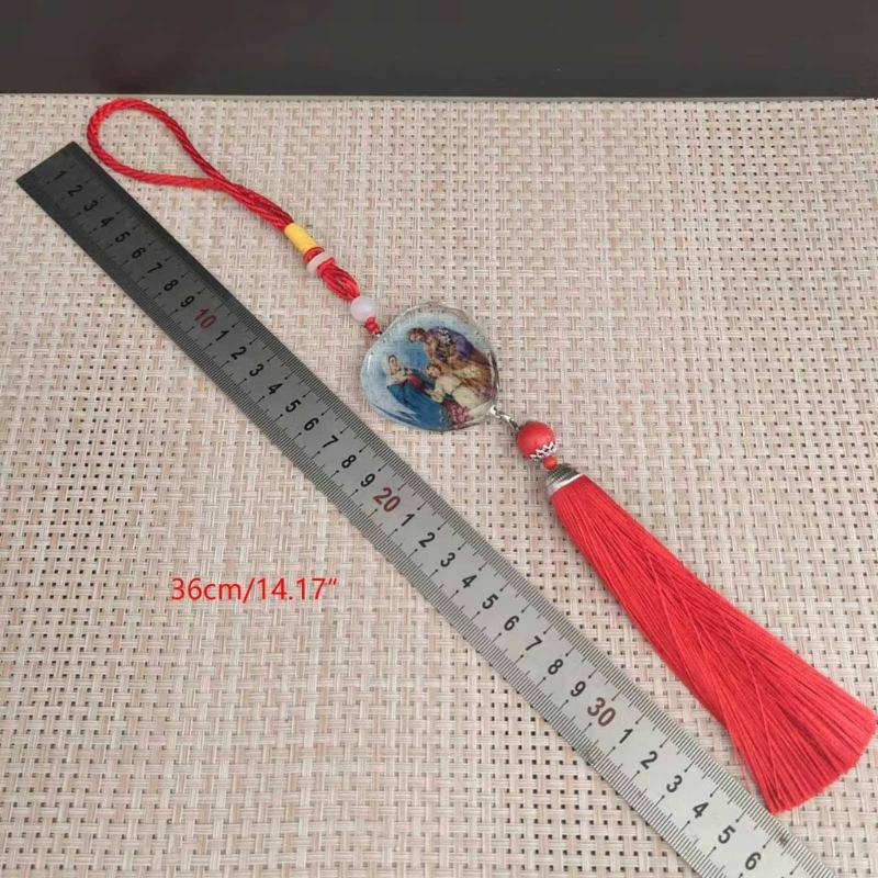 Украшения для подвески автомобиля Девы Марии для зеркала заднего вида, христианский декор интерьера автомобиля, подвесные украшения для автомобиля, аксессуары