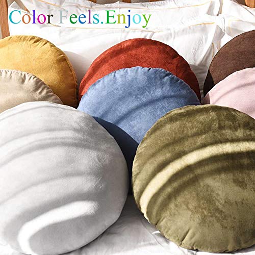 JEMA Marshmallow Body Pillow, Soft and Smooth, Round Cushion, 60cm Diameter, Brown
