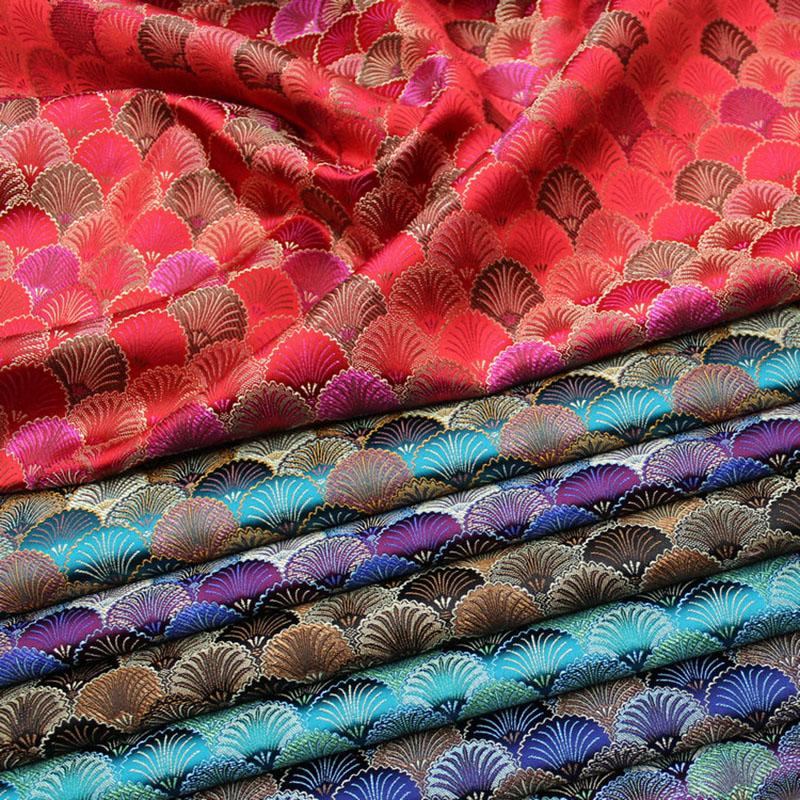 100x75 см китайский стиль тибетский монгольский халат парча жаккардовая ткань ретро шелковистая атласная ткань для самостоятельного шитья ханьфу материал