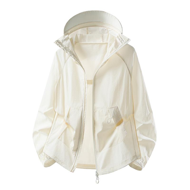 Sunscreen clothing for men and women 11 new summer UV protection UPF10 mask ice silk solid color sunscreen clothing cardigan jacket