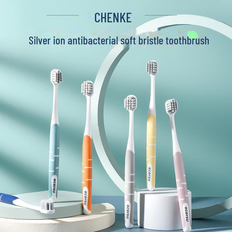 Зубная щетка Chenke с мягкой щетиной и ионами серебра, антибактериальная, с широкой головкой, вариант с маленькой головкой, индивидуальная упаковка