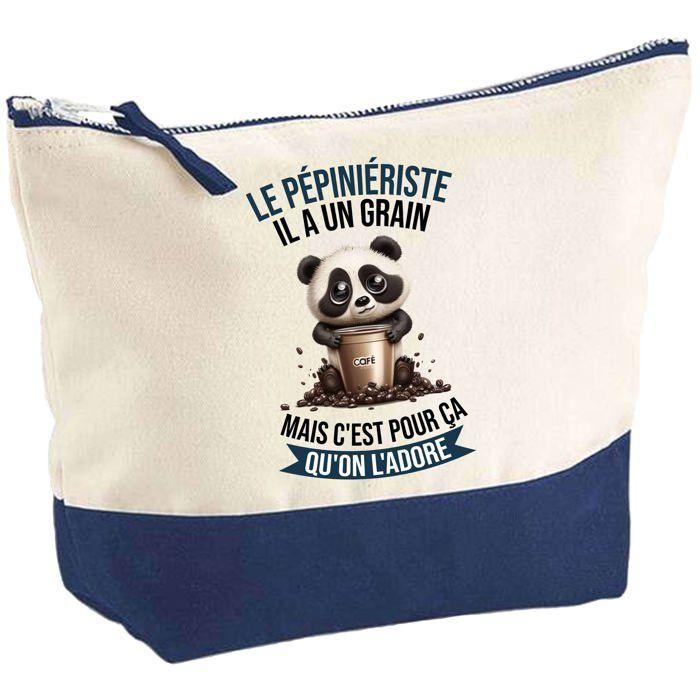 Trousse de maquillage - PLANETEE - Le Pépiniériste Panda Grain - Grand format - Coton - Impression HD France
