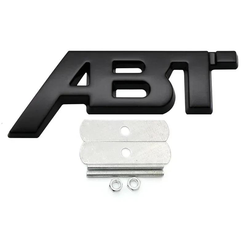 3D Metal ABT Logo Letters Car Front Grill Emblem Badge Sticker For 42s A3 A4 A5 A7 A7 Q3 Q5 Q7 TT RS6 RS3 VW Golf 7s42