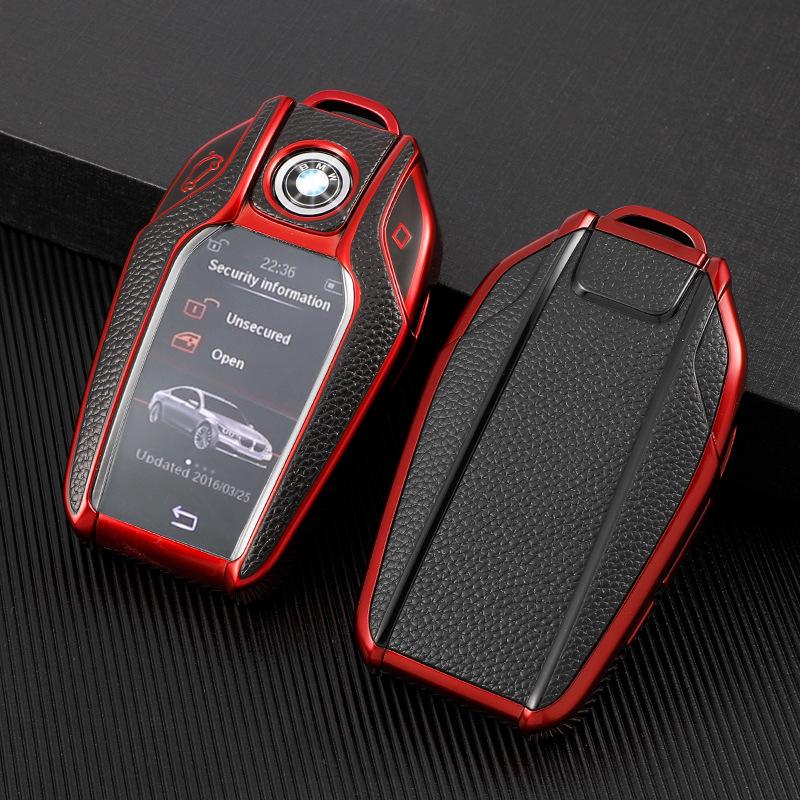 Чехол для ключа BMW с ЖК-дисплеем: Защитный чехол для 5 и 7 серий, отделка под кожу