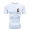 Horse Head Pattern  Men's Sports T-shirt Training Fitness Gym Jogging Running Workout Compression Short Sleeve T-Shirt