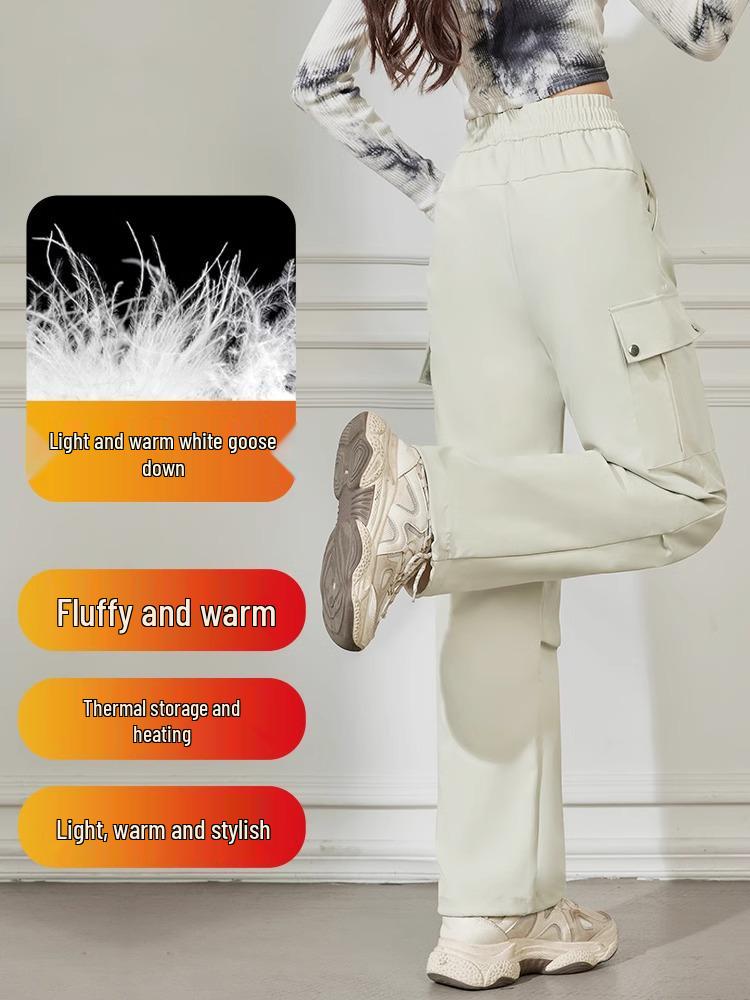 Женские хлопковые пуховые брюки на зиму 2025: Морозостойкий, Водонепроницаемый, Ветрозащитный для Экстремальной погоды -40°C