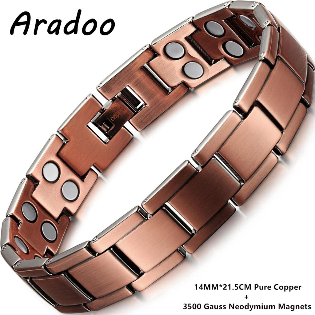 Double Row Magnetic Pure Copper Bracelet with 3500 Gauss Magnetic Wristband Minimalist Design Jewelry Gifts
