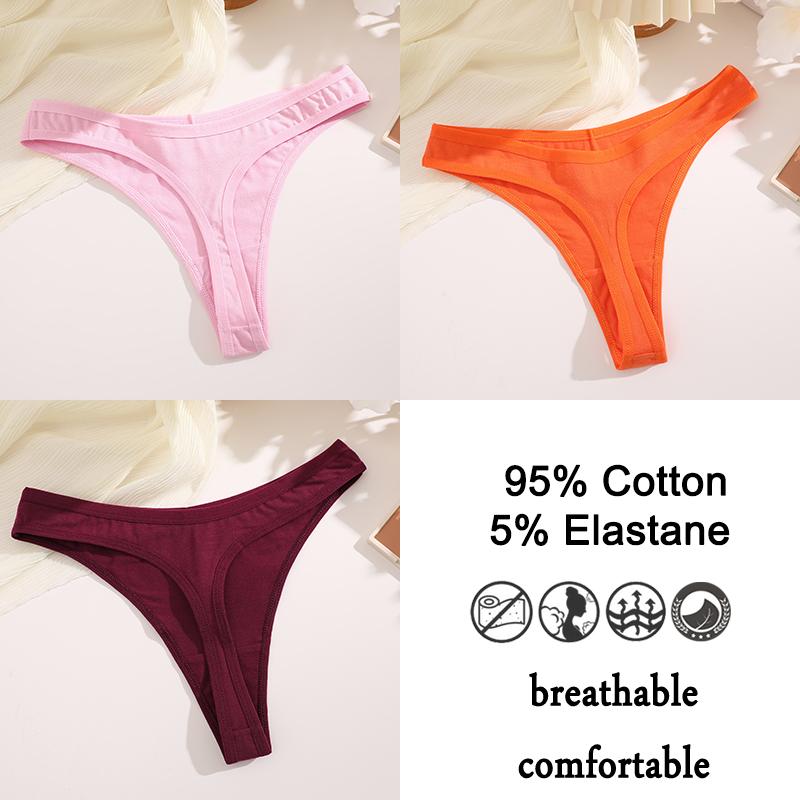 3шт/комплект хлопковые трусики стринги женские трусики сексуальное нижнее белье женское нижнее белье стринги для женщин однотонные интимные трусики