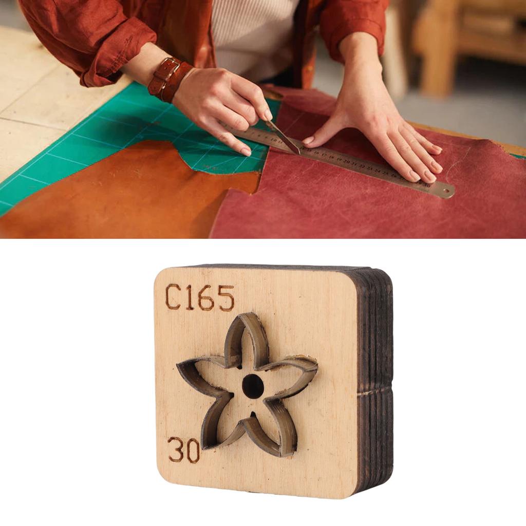 Форма для резки кожи с деревянным основанием, вырубной штамп в форме цветка для изготовления подвесок, проектов для рукоделия
