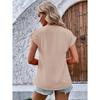 GMXIA Women's Summer V-neck Button-up Top Batsleeve T-shirt Loose Casual Shirt