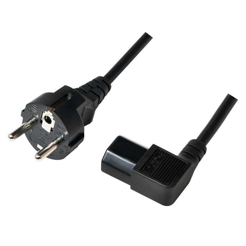 LogiLink CEE7/7 to IEC C13 90° Power Cable 2m 10A 230V 2300W Black
