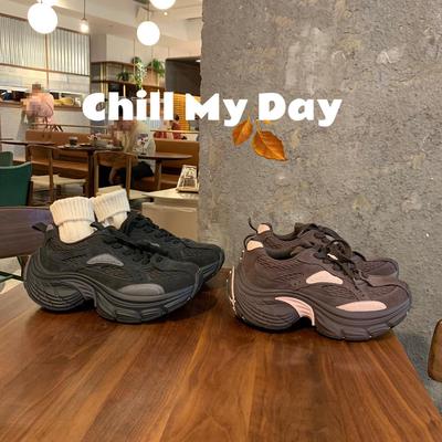 Версия из коровьей кожи~ Кроссовки «папины» из замши на шнуровке на высокой толстой подошве в той же новой цветовой гамме, что и у Grape Mom, женская спортивная и повседневная обувь