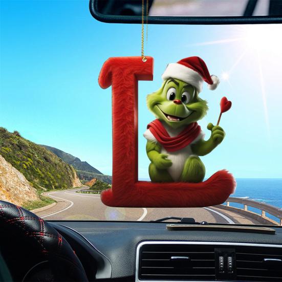 Подвеска в виде рождественской елки с ремешком, легко подвешивается, дизайн эльфа, 26 стилей с буквами