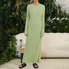 Women's Long Sleeve Ribbed Knitted Maxi Dress Crew Neck Bodycon Sweater Dress