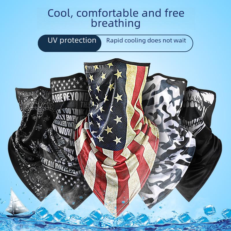 Волшебная бандана из ледяного шелка: Дышащий, быстросохнущий треугольный шарф для велоспорта, рыбалки и альпинизма (XTJ30)