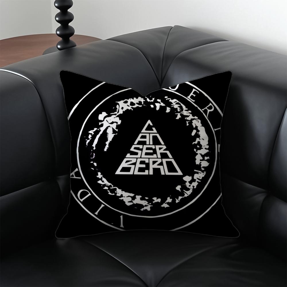 Logo CCanserbero Singer Star Cushion Cover Pillow Case Antidustmite Invisible zipper silky plush cushion