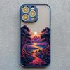 Чехол для телефона с пейзажем восхода солнца для iPhone 17 15 14 Plus Pro Max 16 13 12 11 Pro Max Mini XR X XS Plus Великолепный чехол с горами и рекой