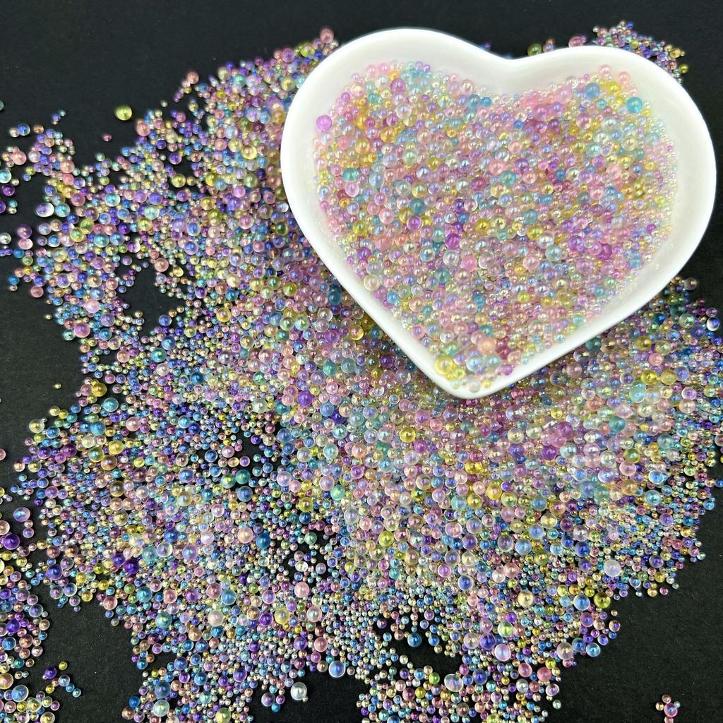 Креативные смешанные цвета смешанные характеристики 50 г/упак. Непористые пузырьковые бусины Волшебный цвет Прозрачные стеклянные бусины-сферы DIY Ювелирные аксессуары Пузырьковые бусины