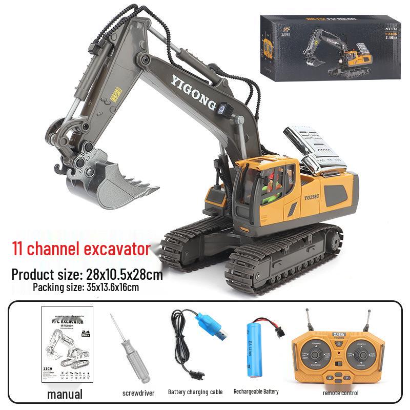 Free Shipping Alloy Remote Control Excavator Dump Truck Toy for Kids