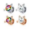 1 пара нержавеющая сталь кошка пирсинг пирсинг пирсинг панк хрустальные серьги пирсинг украшения для пирсинга