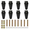Set of 8 Furniture Legs, 120mm Sofa Legs, Replacement Plastic Sofa Legs, Round Tapered Support Legs, Height Adjustable, Extension Legs Wit