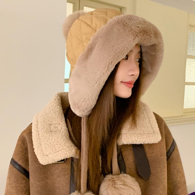 Thickening Windproof Outdoor Custom Pompom Ladies Fashion Winter Warm Cold Weather Hoodies Hats
