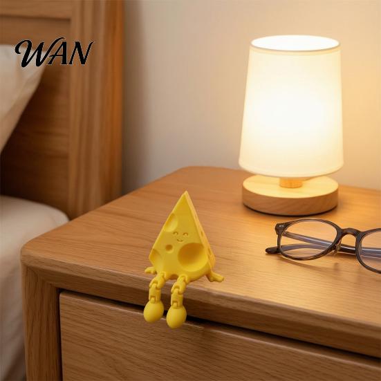 Creative Cheese Collectible Novelty Sculpture with Movable Joints, 3D Printed Funny Cute Decoration Slice Figurine Fidget Toy for Stress Relief,
