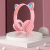 Wireless Gaming Headset with LED Lights Support Card Insertion + Push Button Volume Control Rechargeable Earphone
