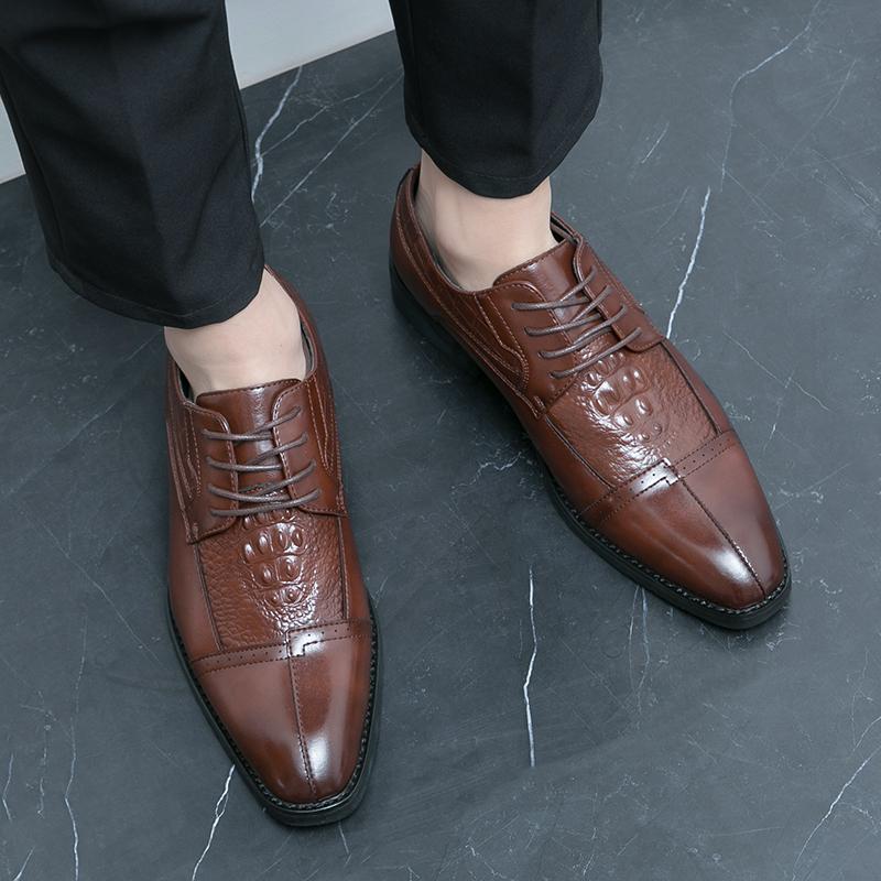 Модная мужская обувь из кожи с острым носком Модный джентльменский стиль Свадебная вечеринка отдых на открытом воздухе деловая ходьба мужская офисная обувь