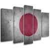 Печать на холсте из пяти частей Флаг Японии