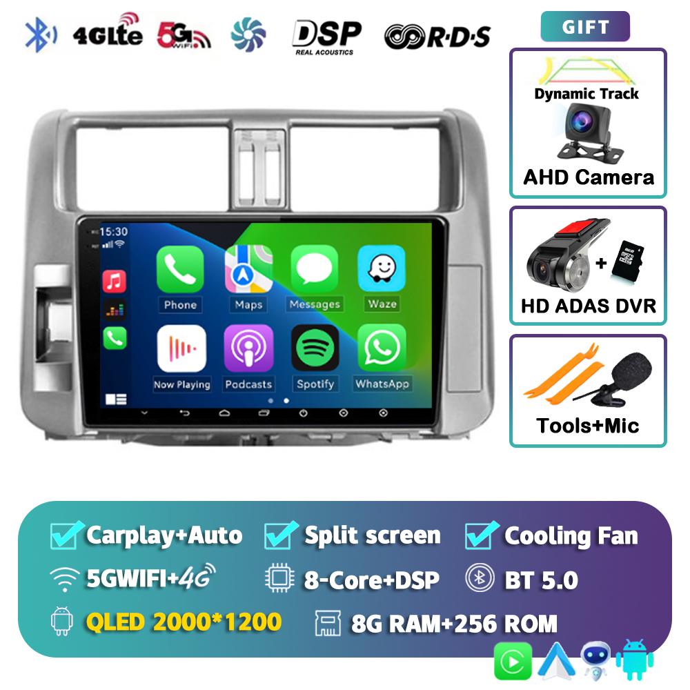 Android 14 Carplay автомобильное радио для Toyota Land Cruiser Prado 150 2009-2013 Мультимедийный видеоплеер Навигация Стерео Головное устройство DSP