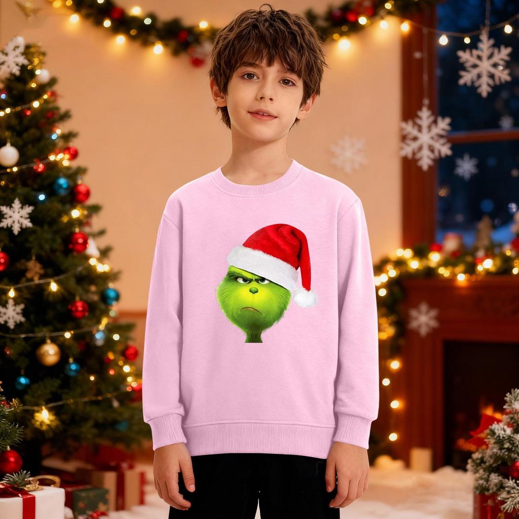 Рождественский свитшот для мальчиков и девочек, уродливая рождественская футболка, свитшот с круглым вырезом, для малышей, с длинным рукавом, пуловер, наряд, топы