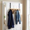 Natural Bamboo Over The Door Hooks Matte Metal Brackets Hat Hanger Clothes Rack  Kitchen Storage