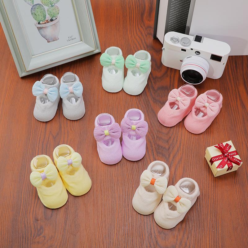 1 Pair of Colorful Bow Baby Socks, Summer Thin Baby Anti Slip Floor Socks, Girls' Princess Socks, Children's Socks
