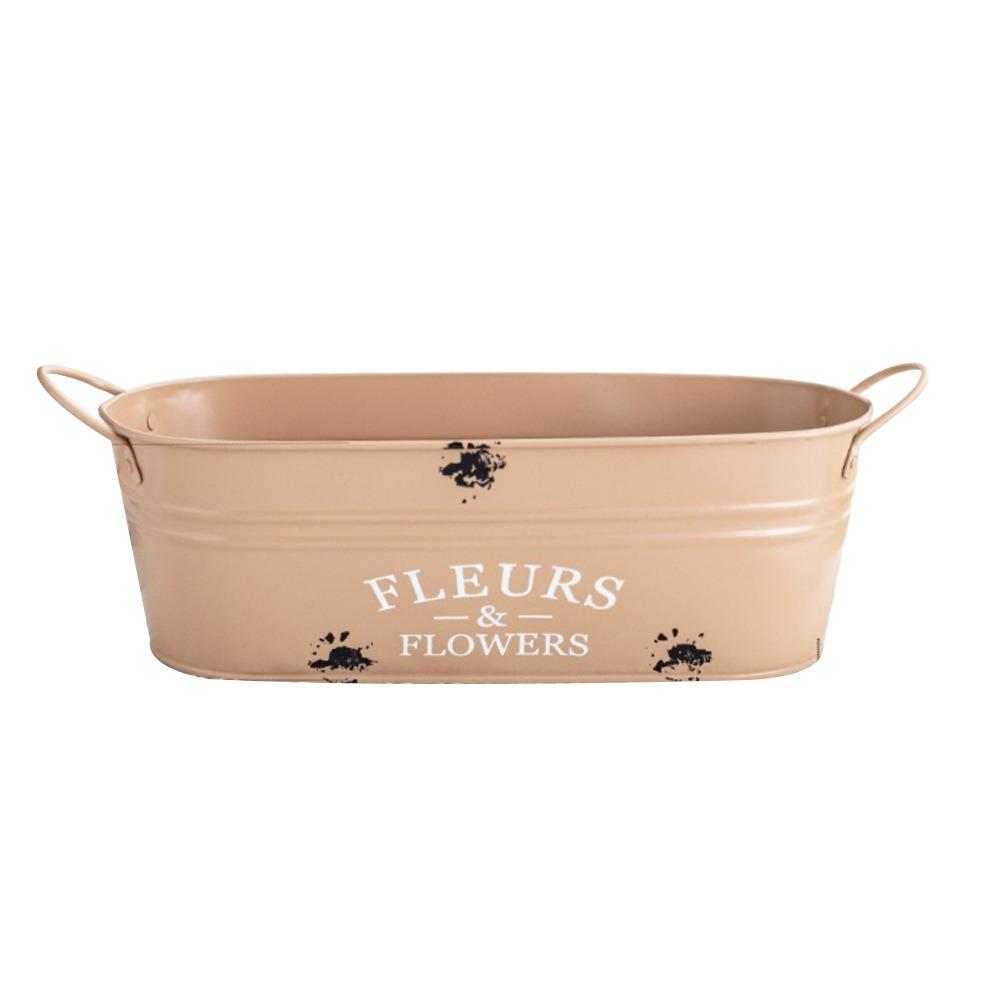 Iron Rustic Flowerpot with Handle Flower Holder Vintage Flower Pot