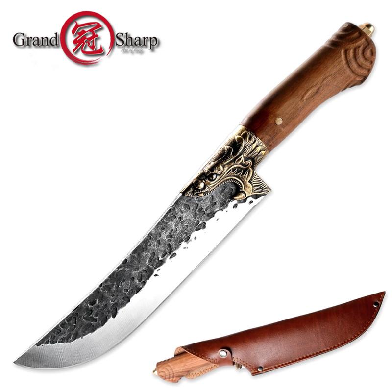 Нож шеф-повара из нержавеющей стали, традиционные китайские инструменты для убоя мясника, кухонные инструменты для нарезки мяса и овощей, деревянная ручка, новинка