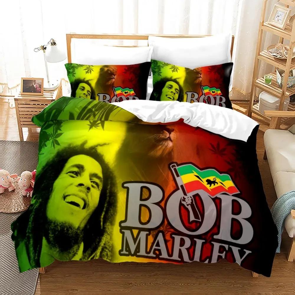 Bob Marley Duvet Cover Collections Music Legends Jamaica Singer Comfortable Bedspreads Queen King Size Bedding Collections