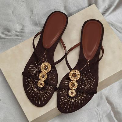Летняя Мода Тонкие Низкие Каблуки Шлепанцы Женские Кристалл Драгоценный Камень Клипса Носок Пляжная Вечеринка Сандалии Шлепанцы Обувь Zapatos De Mujer