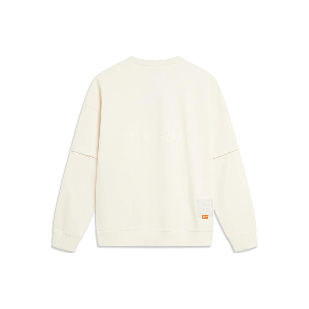 Li Ning Wade Series однотонный флисовый теплый свободный пуловер свитшот унисекс свитшот Off-White AWDT947-6