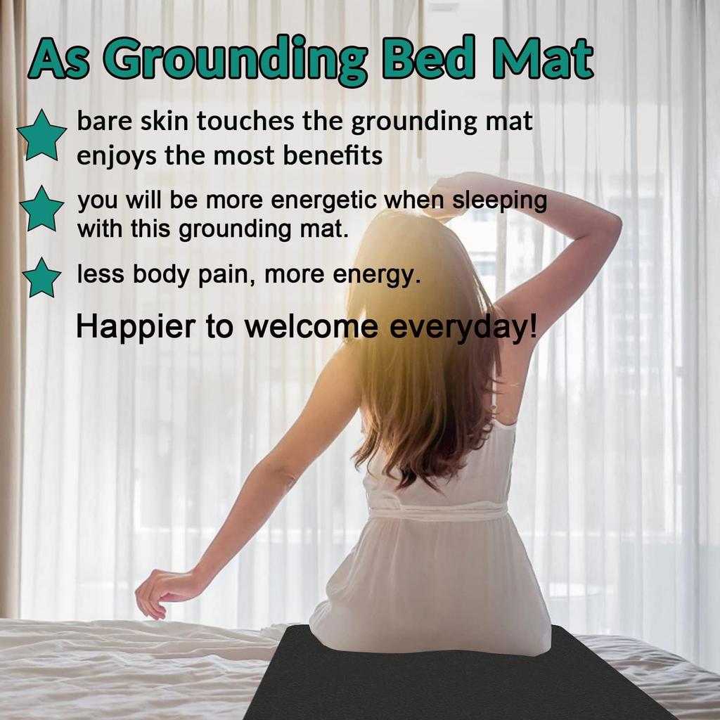 Grounding Mat for Improving Sleep, Grounding Pad for Health, Grounding Bed Mat with Grounding Cord for Better Working (35.5 * 23.6inch/90*60cm)