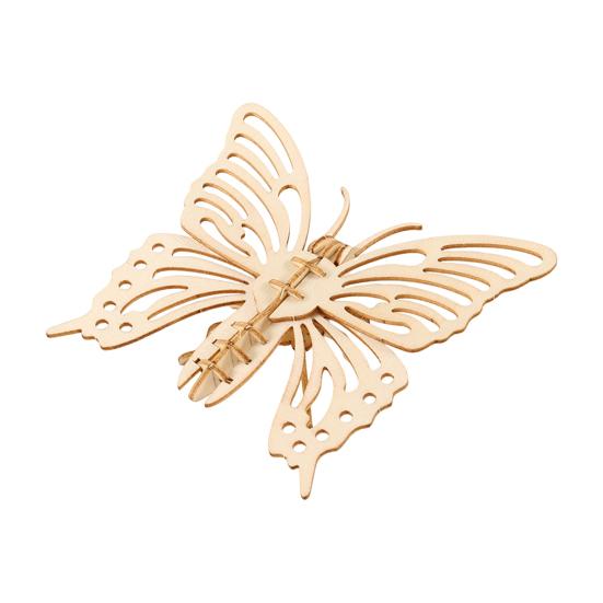 3D Animal Puzzle Toy DIY Handmade Wooden Mini Butterfly Dragonfly Bee Beetle