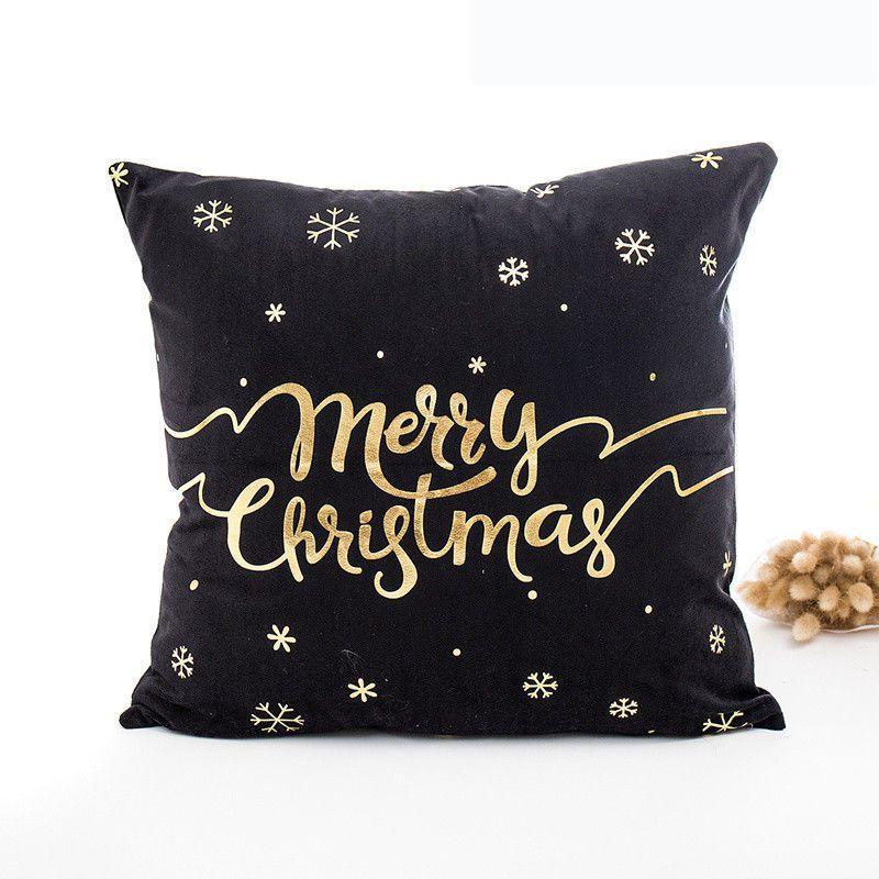 Luxurious Christmas Pillow Case Glitter Cotton Linen Sofa Throw Cushion Cover For Cozy Living